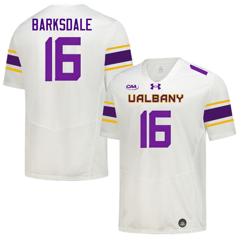 UAlbany Great Danes #16 Rashad Barksdale College Football Jerseys,Uniforms-White